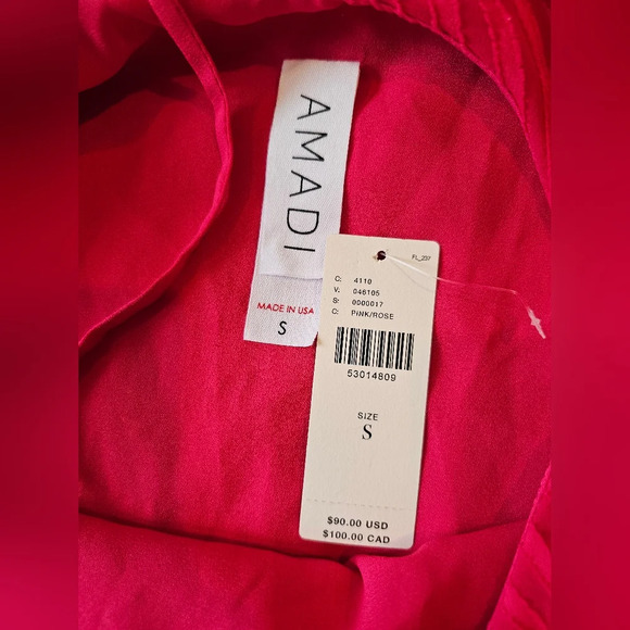 Amadi Anthropologie Women's Size Small Dark Pink Textured Layered Tank New w Tag - Picture 7 of 10